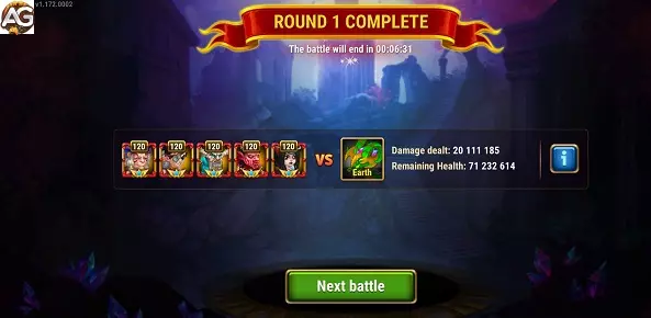 Image: Isaac team against Hydras, Hero Wars Mobile.