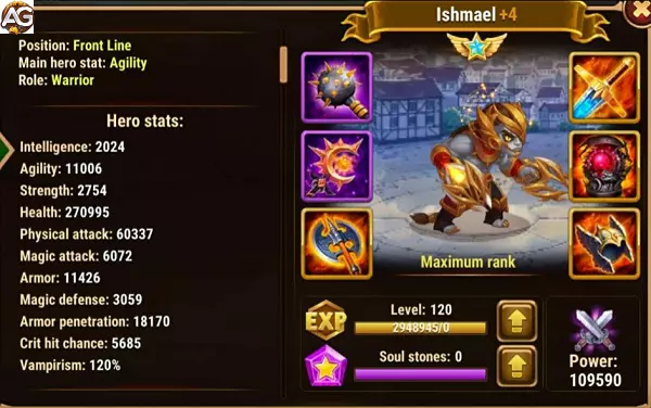 Image: Ishmael with solar skin, Hero Wars Mobile