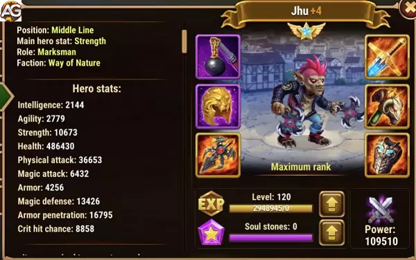 Image: Jhu with masquerade skin, Hero Wars Mobile.