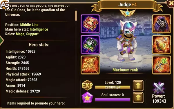 Image: Judge with masquerade skin, Hero Wars Mobile.