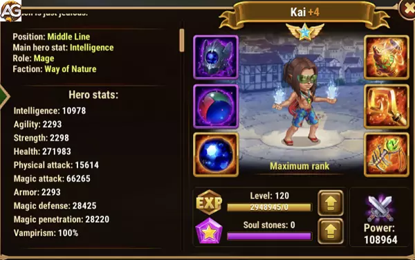 Image: Kai with Summer skin in Hero Wars Alliance