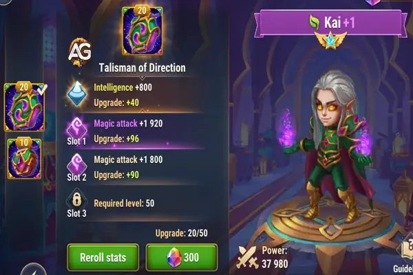 Kai com o Talismã da Direção, Hero Wars Alliance.