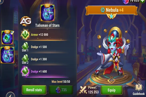 Nebula com o Talisman das Estrelas, Hero Wars.