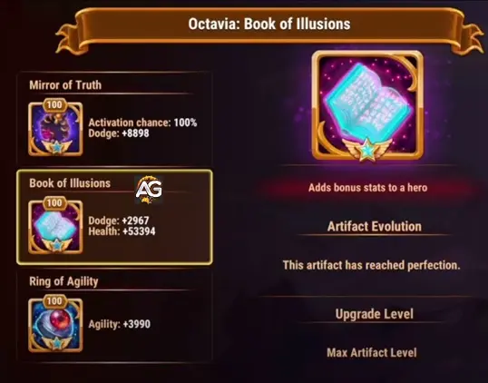 Octavia Artifacts in Hero Wars Alliance