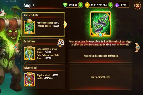 Angus Artifacts, Hero Wars Alliance.