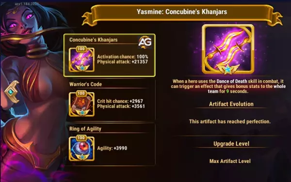 Yasmine Artifacts in Hero Wars Alliance