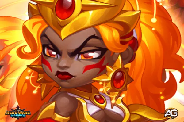 Ilustração de Oya com Skin+ Solar em Hero Wars Alliance - Papel de Parede