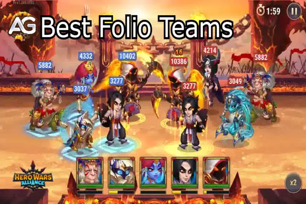 Illustration of Folio Best Teams from the game Hero Wars Alliance, developed by Nexters. - Wallpaper