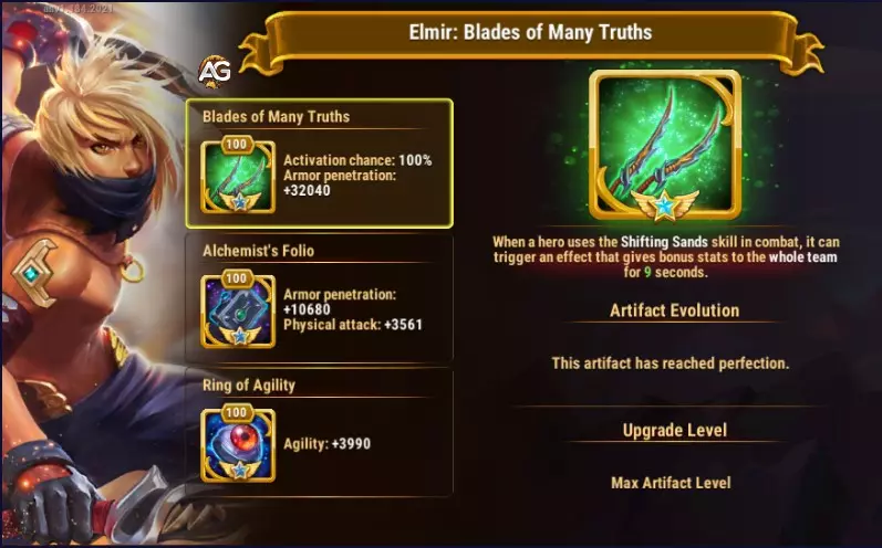 Elmir Artifacts in Hero Wars Alliance