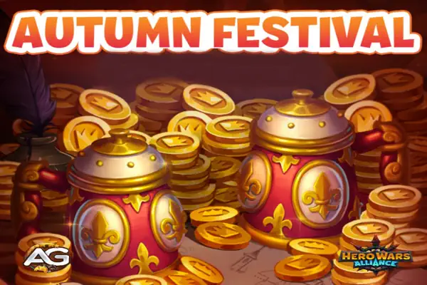 Illustration of Autumn Festival Event from the game Hero Wars Alliance, developed by Nexters. - Wallpaper