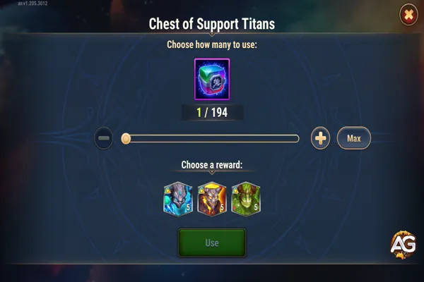 Chest of Support Titans, Hero Wars Alliance.