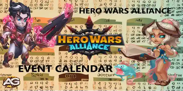 Ilustração do Calendário de eventos de Hero Wars Alliance - Alexandre Games - Wallpaper