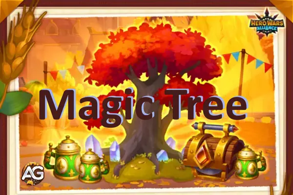 Illustration of Magic Tree Event from the game Hero Wars Alliance, developed by Nexters. - Wallpaper